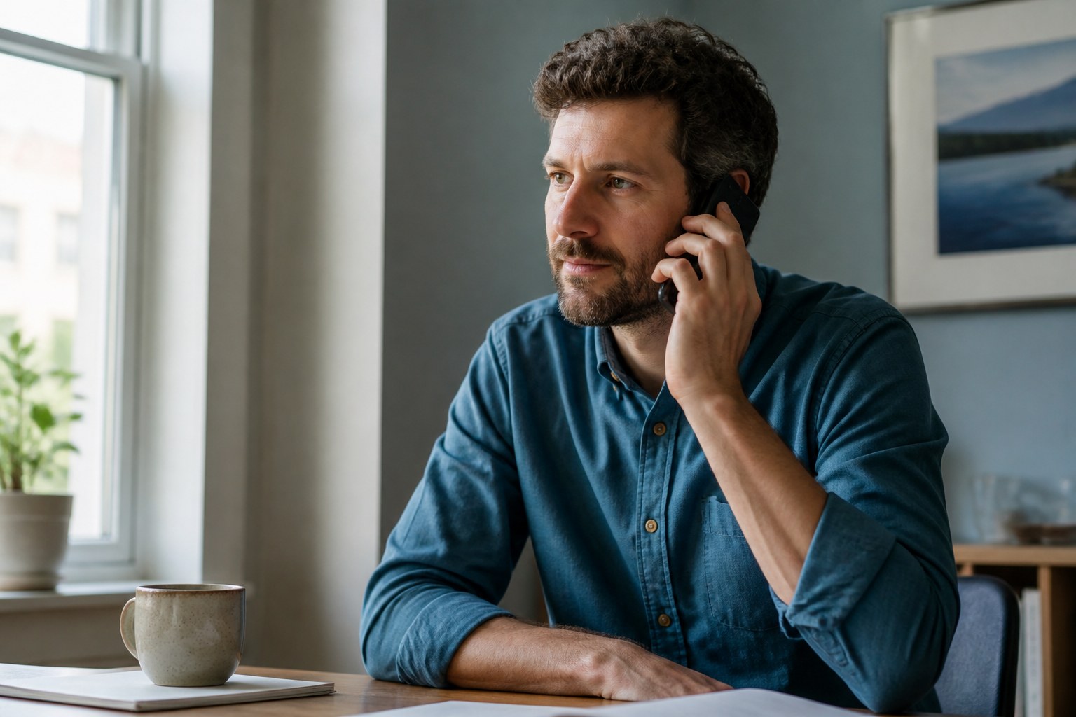 Adult practicing speaking for a real conversation