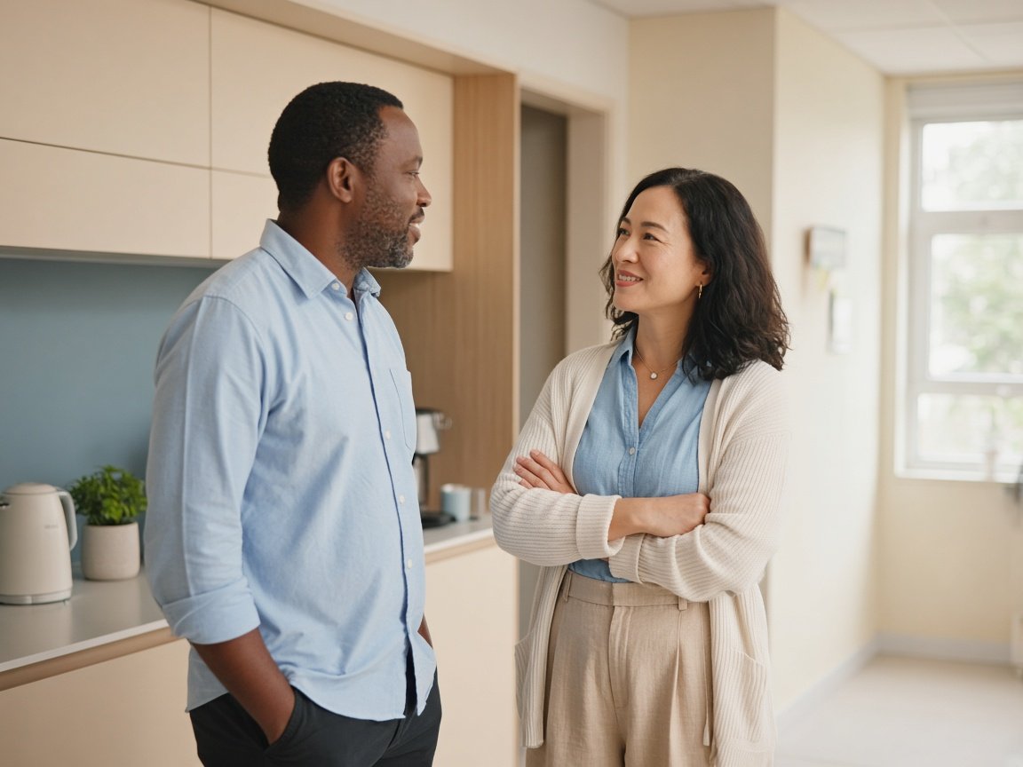 Adult practicing speaking for a real conversation